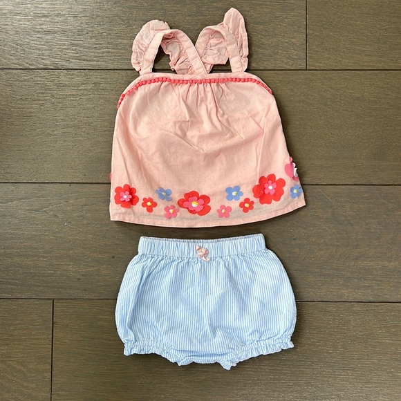 Baby Boden Other - Baby Boden Girls Cotton Flower Tank Top and Short Set 0-3 Months